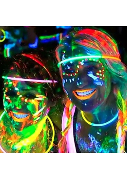 Neonlu Glow Parti Yüz Boyası Pembe Renk