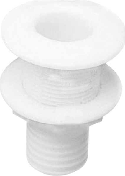 Thru-Hull W/fl.flange 1", W/hose Barb Ø25MM, White