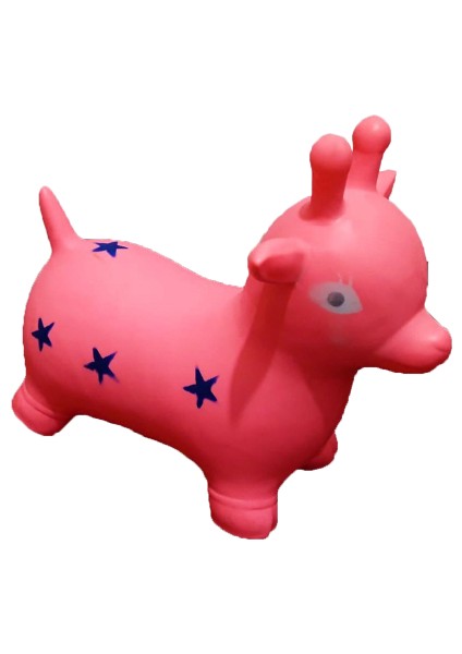 Pembe Şişme Kuzu Zıpzıp Eşek Şişme Hayvan