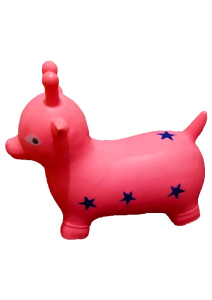 Pembe Şişme Kuzu Zıpzıp Eşek Şişme Hayvan