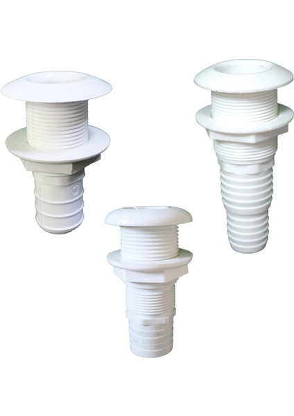 Thru-Hull Easymount 1 1/2", F/hose Ø38MM -1 1/4"wh
