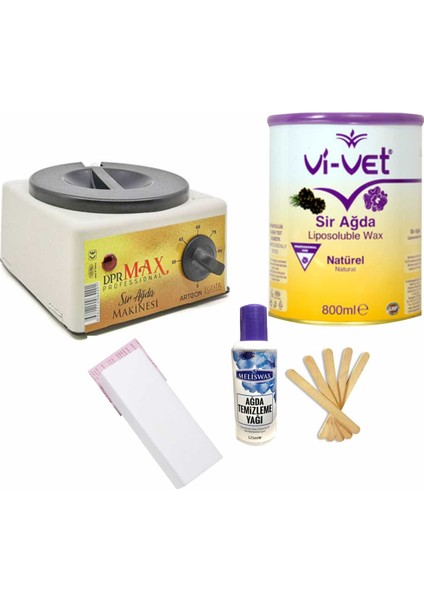 Ağda Makinesi 800ML+800ML Vivet Naturel Konserve Ağda Set