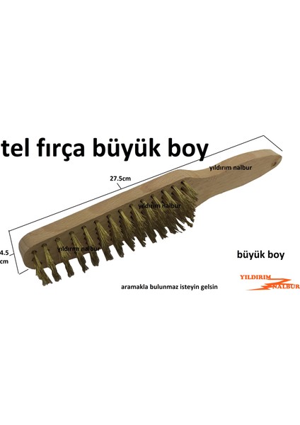 Tel Fırça 27CM Ahşap Saplı Mangal Temizleme Fırça Orta Boy fiyatları