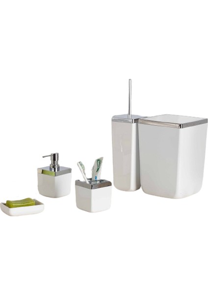 Toskana 5 Parça Banyo Seti Beyaz
