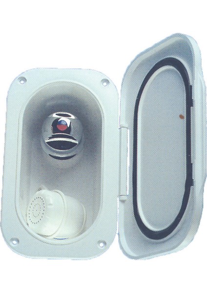 Case W/shower &mixertap, 5m Hose, Lid W/gasket, White