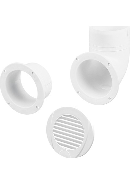 Ventilator Connector, Straight, Ø102MM, White