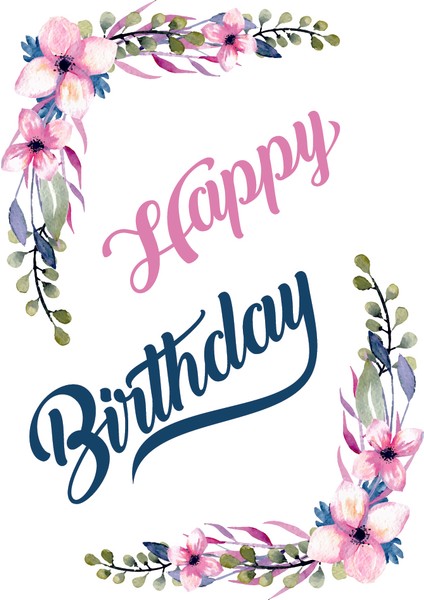 Doğum Günü Tebrik Kartı Happy Birthday