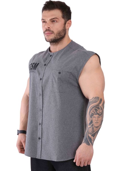 Oldschool Bodybuilding Kolsuz Gömlek Antrasit 5044 fırsatları