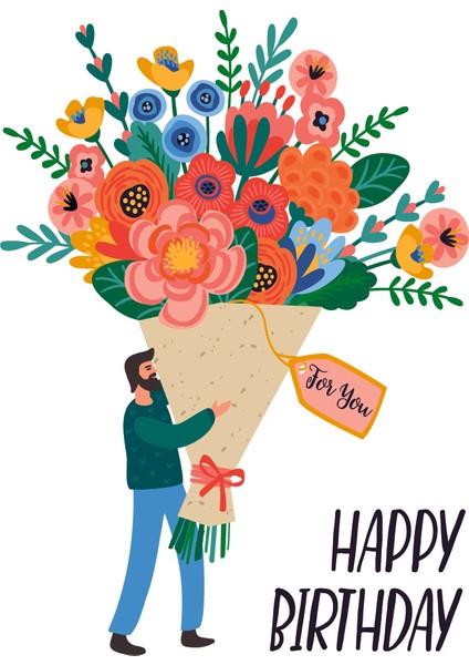 Doğum Günü Tebrik Kartı Happy Birthday