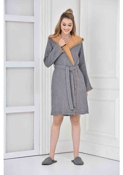 Muna Pamuklu Kadın Müslin Bornoz fiyatları