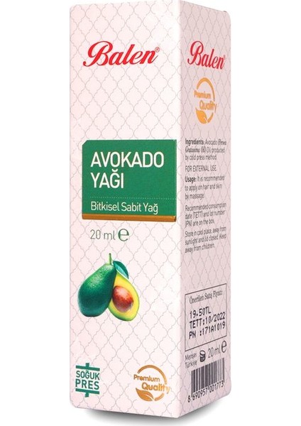Avokado Yağı (Pres) 20 Ml.