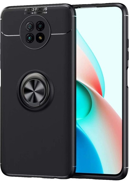 Xiaomi Redmi Note 9t Kılıf Ravel Silikon Yüzüklü Mıknatıslı Siyah