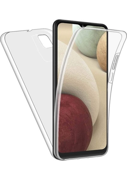 Samsung Galaxy A12 Kılıf Ön Arka Şeffaf Silikon Koruma Şeffaf