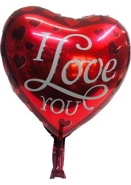 I Love You - Kalpli - 5 Adet - Folyo Balon - 18INÇ