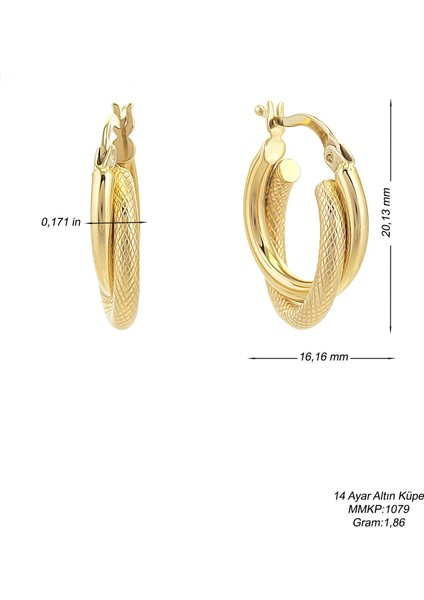 2 cm 14 Ayar Altın Sarmaşık Küpe fırsatları