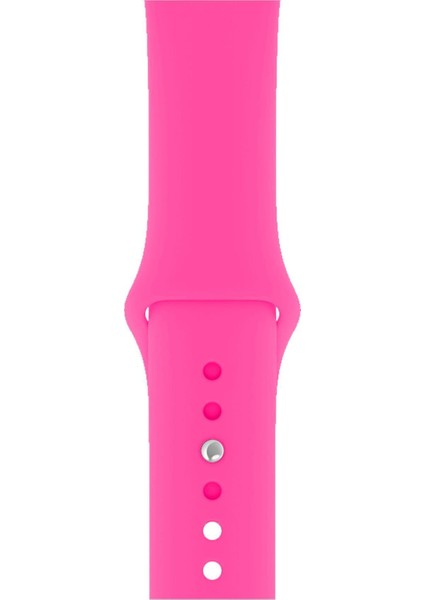 Apple Watch Uyumlu 38 mm Renkli Kordon - Neon Pembe