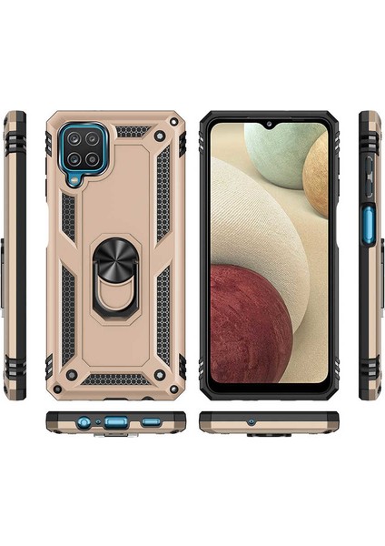 Galaxy A12 Shockproof Yüzük Tutuculu Vega Kırmızı