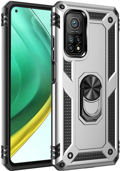 Xiaomi Mi 10T 5g Shockproof Yüzük Tutuculu Vega Gri