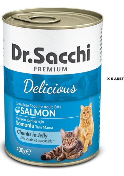 Dr. Sacchi Dr.sacchi Konserve Kedi Somonlu 400 gr x 5 Adet