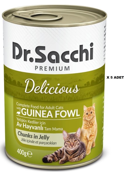 Dr. Sacchi Dr.sacchi Konserve Kedi Av Hayvanlı 400 gr x 5 Adet