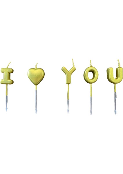 Pasta Mumu (Altın) - I Love You - 8 cm