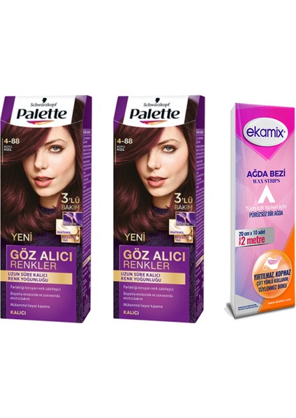 Palette Göz Alıcı Renkler Saç Boyası 4.88 Koyu Kızıl 2 Adet