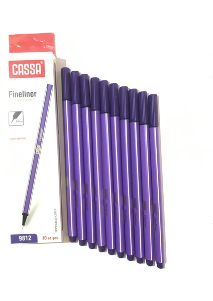 Fineliner Kalem 0,4 mm 10'lu Koyu Mor