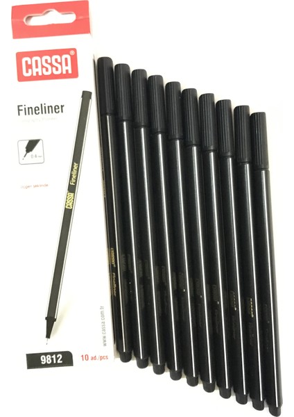 Fineliner Kalem 0,4 mm 10'lu Koyu Siyah fiyatları