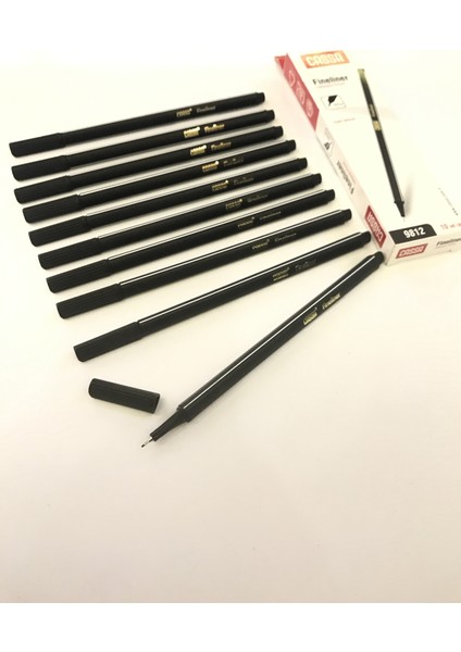 Fineliner Kalem 0,4 mm 10'lu Koyu Siyah modelleri