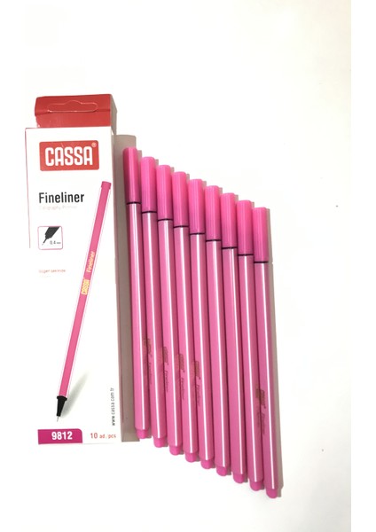 Fineliner Kalem 0,4 mm 10'lu Açık Pembe