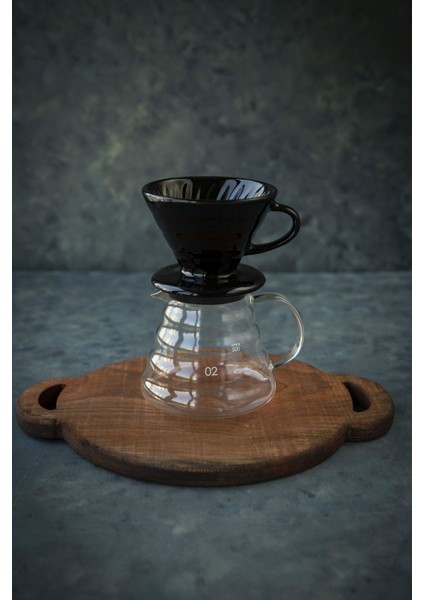 BLACK GOAT Kahvehanem V60 02 Kahve Demleme Tanışma Seti  - Siyah (Dripper + 600 ml Kahve Sürahisi)