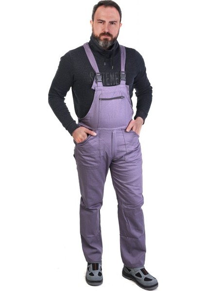 Eser - Gabardin Bahçivan Tulum - Iş Tulumu - Gri