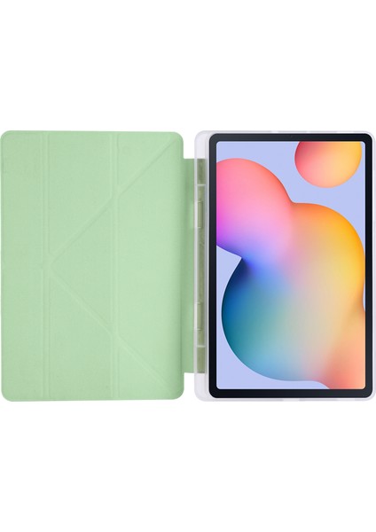 Samsung Galaxy Tab S6 Lite P610 Kılıf Kalemlikli Premium Standlı Katlanır Silikon Kılıf