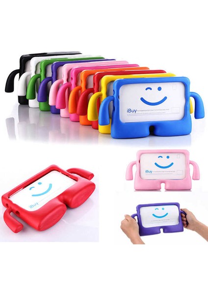 iPad 9.7'' Air 2 5.nesil 6. Nesil Standlı Eğlenceli Çocuk Kılıfı Silikon Tablet Kılıfı Kids Case