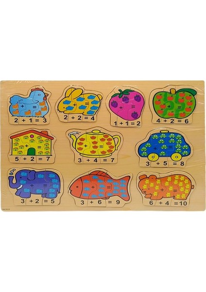 Matematik Öğretici Renkli Ahşap Puzzle Yapboz Montessori Set 30 Parça fiyatları