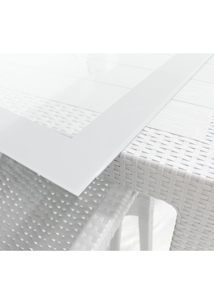Rattan Masa Takımı 90X150 Camlı Masa 4 Kişilik Bambu Sandalye Seti Bahçe Balkon Teras Takımı fiyatları