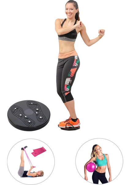 Spor Byfit Bel Inceltici Twister + Pilates Denge Topu + Pilates Bandı - 3'lü Set