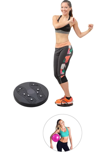 Spor Byfit Bel Inceltici Twister + Pilates Denge Topu - 2'li Set