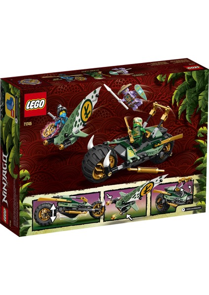 NINJAGO® Lloyd#un Orman Motosikleti 71745 yapım Seti; NINJAGO Lloyd ve Nya Minifigürlerini İçeren Ninja Motosikleti Oyuncağı (183 Parça)