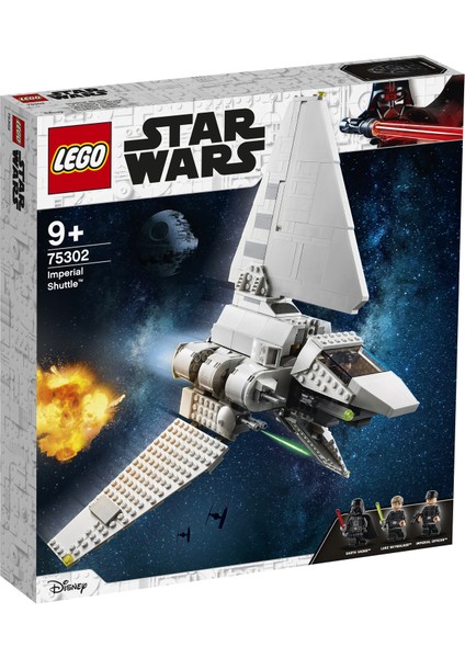 ® Star Wars# İmparatorluk Mekiği 75302; Luke Skywalker ve Darth Vader'i İçeren Çocuklara Yönelik Muhteşem bir Oyuncak Yapım Seti (660 Parça)