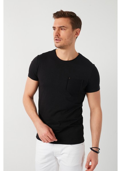 % 100 Pamuklu Bisiklet Yaka Cepli T Shirt Erkek T SHİRT 5902000 fiyatları