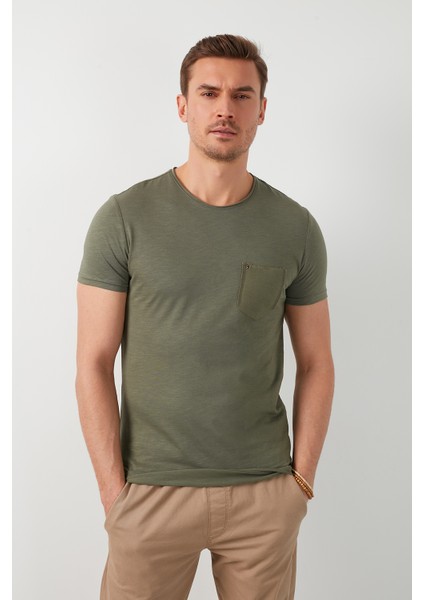 % 100 Pamuklu Bisiklet Yaka Cepli T Shirt Erkek T SHİRT 5902000 modelleri