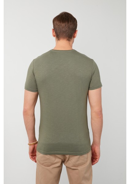 % 100 Pamuklu Bisiklet Yaka Cepli T Shirt Erkek T SHİRT 5902000 fırsatları