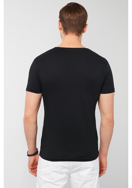 % 100 Pamuklu V Yaka Basic T Shirt Erkek T SHİRT 5412001