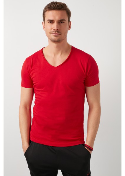 V Yaka Basic T Shirt Erkek T Shirt 5412001