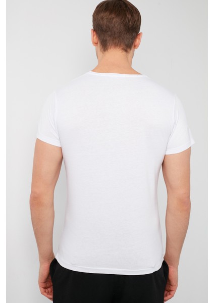 Baskılı Bisiklet Yaka % 100 Pamuk T Shirt Erkek T SHİRT 541PUSULA fırsatları