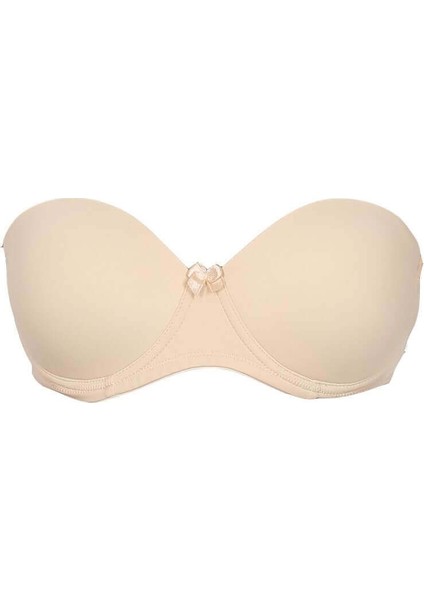 Straplez Destekli Push Up Sırtı Şeffaf Sütyen