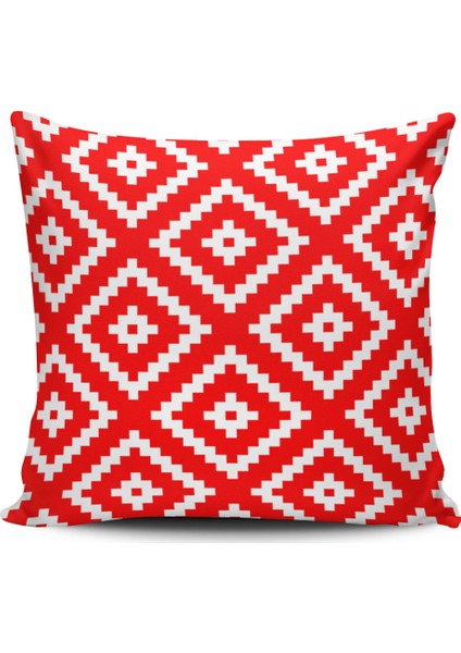 Zigzag Desenli Dijital Baskılı Kırlent Kılıfı