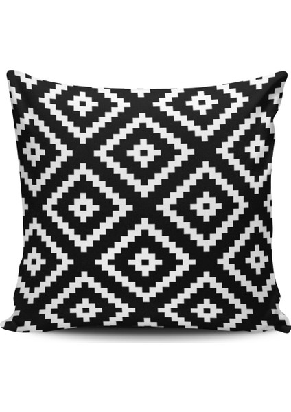 Zigzag Desenli Dijital Baskılı Kırlent Kılıfı