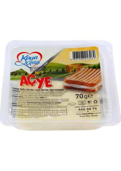 Aç Ye Dilimli Taze Kaşar Peyniri 70 gr